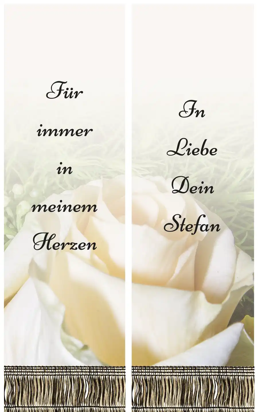 Trauerschleife mit Rosenstraußmotiv - Symbol für Liebe und Zuneigung