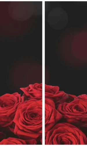 Trauerschleife mit Rosenstraußmotiv - Symbol für Liebe und Zuneigung