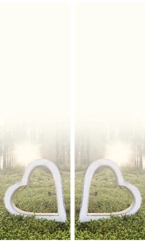 Trauerschleife mit Herz- und Sonnenmotiv - Symbol für Liebe und Hoffnung