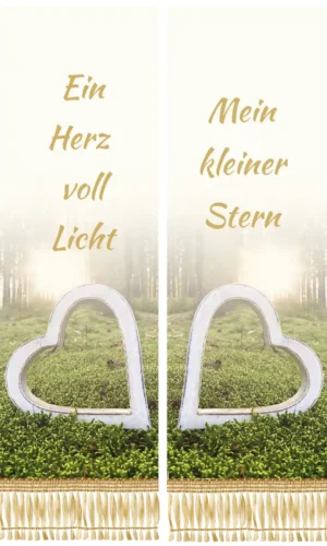 Trauerschleife mit Herz- und Sonnenmotiv - Symbol für Liebe und Hoffnung