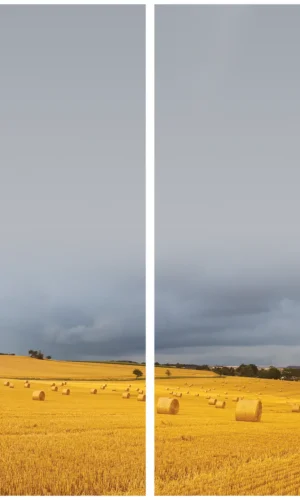 Trauerschleife mit Strohballenmotiv - Symbol für Ernte und Ruhe