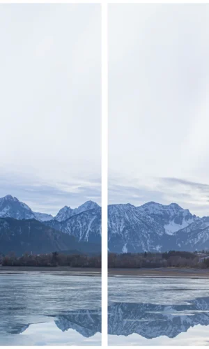 Trauerschleife mit Berg-See-Motiv - Symbol für Ruhe und Frieden