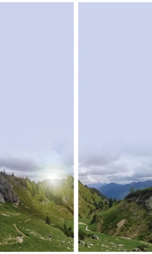 Trauerschleife mit Berge-Tal-Motiv - Symbol für den Lebensweg mit Höhen und Tiefen