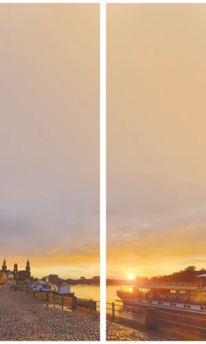 Kranzschleife mit Sonne-See-Motiv - Symbol für Frieden und Ruhe