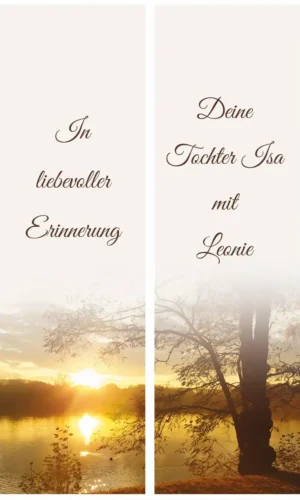 Trauerschleife Sonne-See-Baum In-liebevoller-Erinnerung - Symbol für Hoffnung und Erneuerung