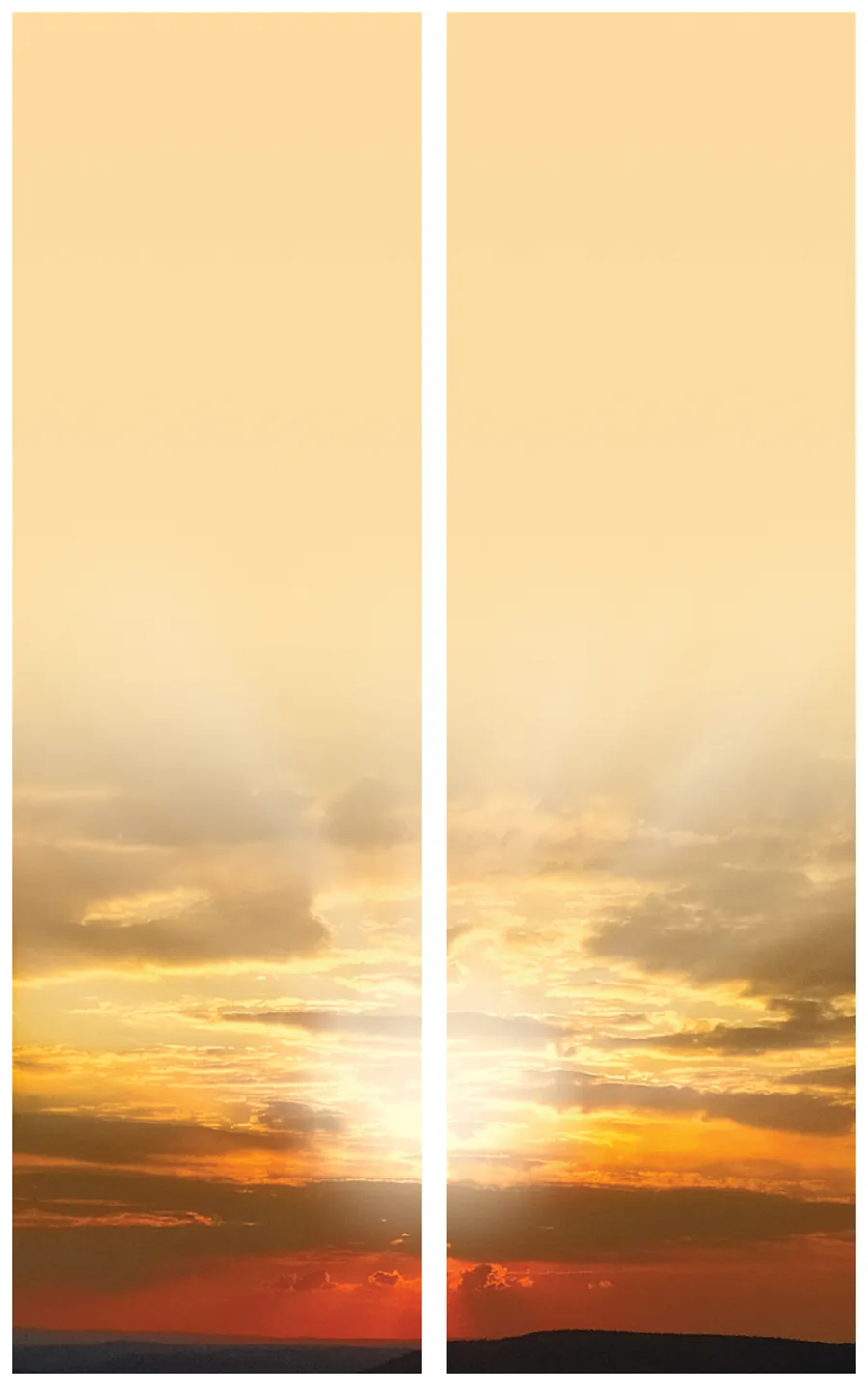 Trauerschleife mit Sonnenuntergangsmotiv - Symbol für Ruhe und Frieden