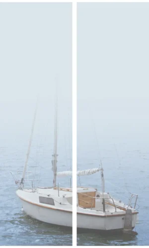 Trauerschleife mit Segelboot-Motiv - Symbol für die Reise des Lebens