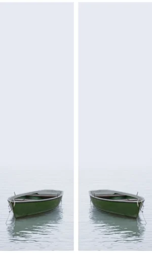 Trauerschleife mit Boot-Motiv - Symbol für den Übergang und die Reise