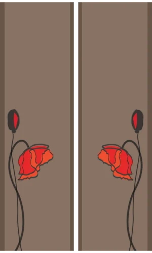 Trauerschleife mit Mohnblume-Motiv - Symbol für Erinnerung und Trost