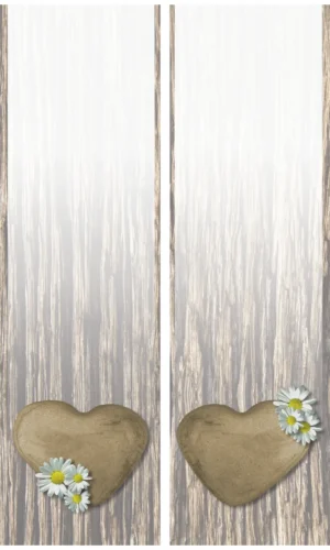 Trauerschleife mit Steinherz-Motiv - Symbol für Beständigkeit und Liebe