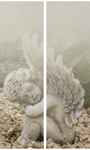 Trauerschleife mit Engel-Motiv - Symbol für Schutz und Frieden