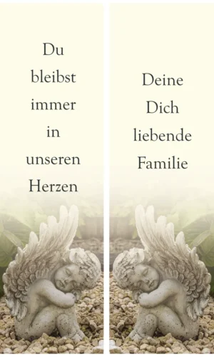 Motivtrauerschleife Engel klein creme