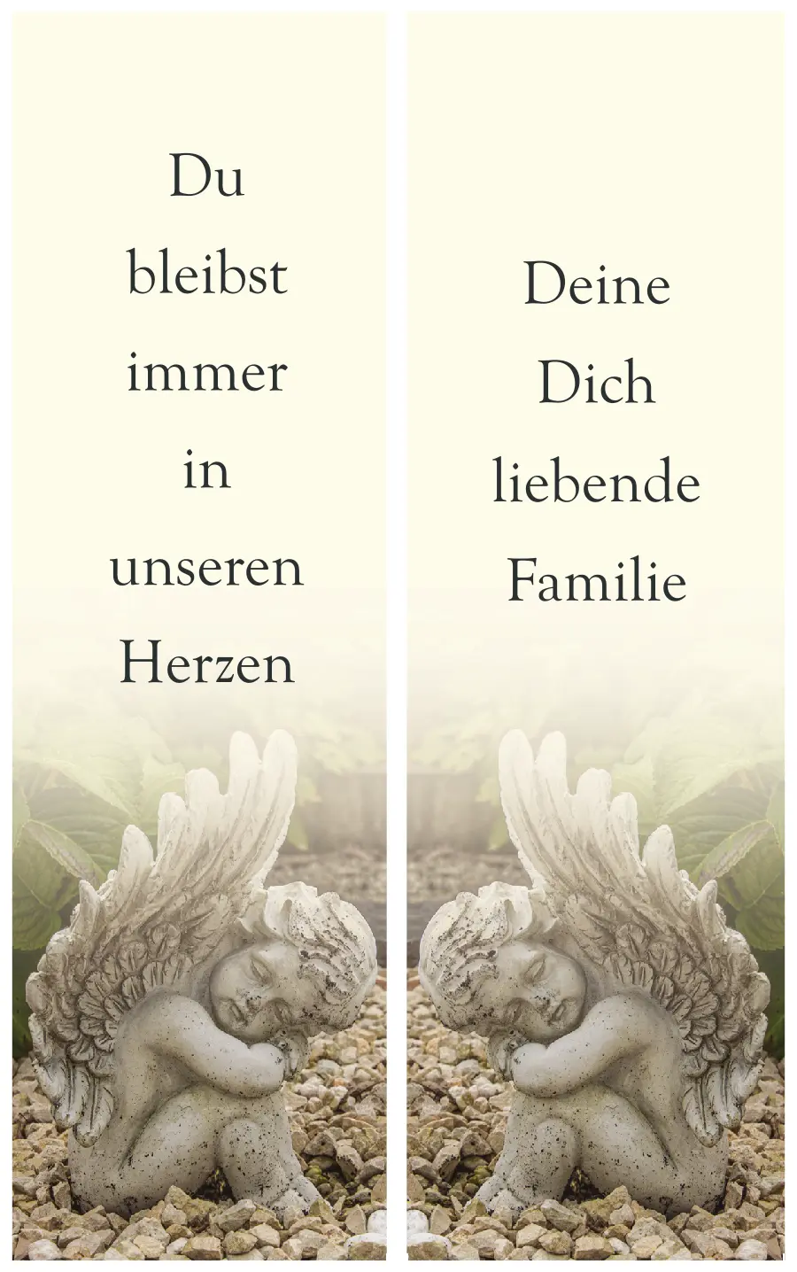 Motivtrauerschleife Engel klein creme