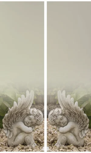 Trauerschleife mit Engel-Motiv - Symbol für Schutz und Frieden