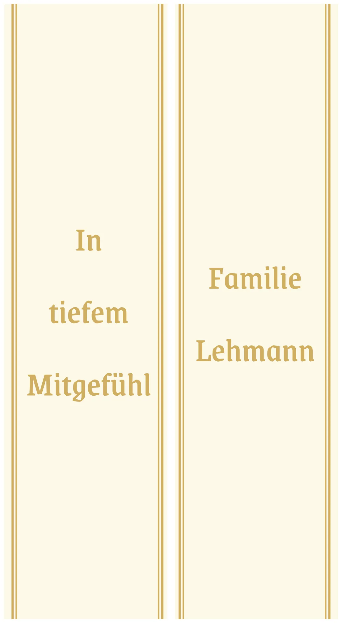 Unifarbene Grabschleife creme - Symbol für Frieden, Hoffnung und Licht