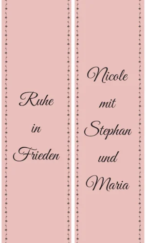 Unifarbene Grabschleife rosa - Symbol für sanfte Liebe, Zärtlichkeit und Verbundenheit