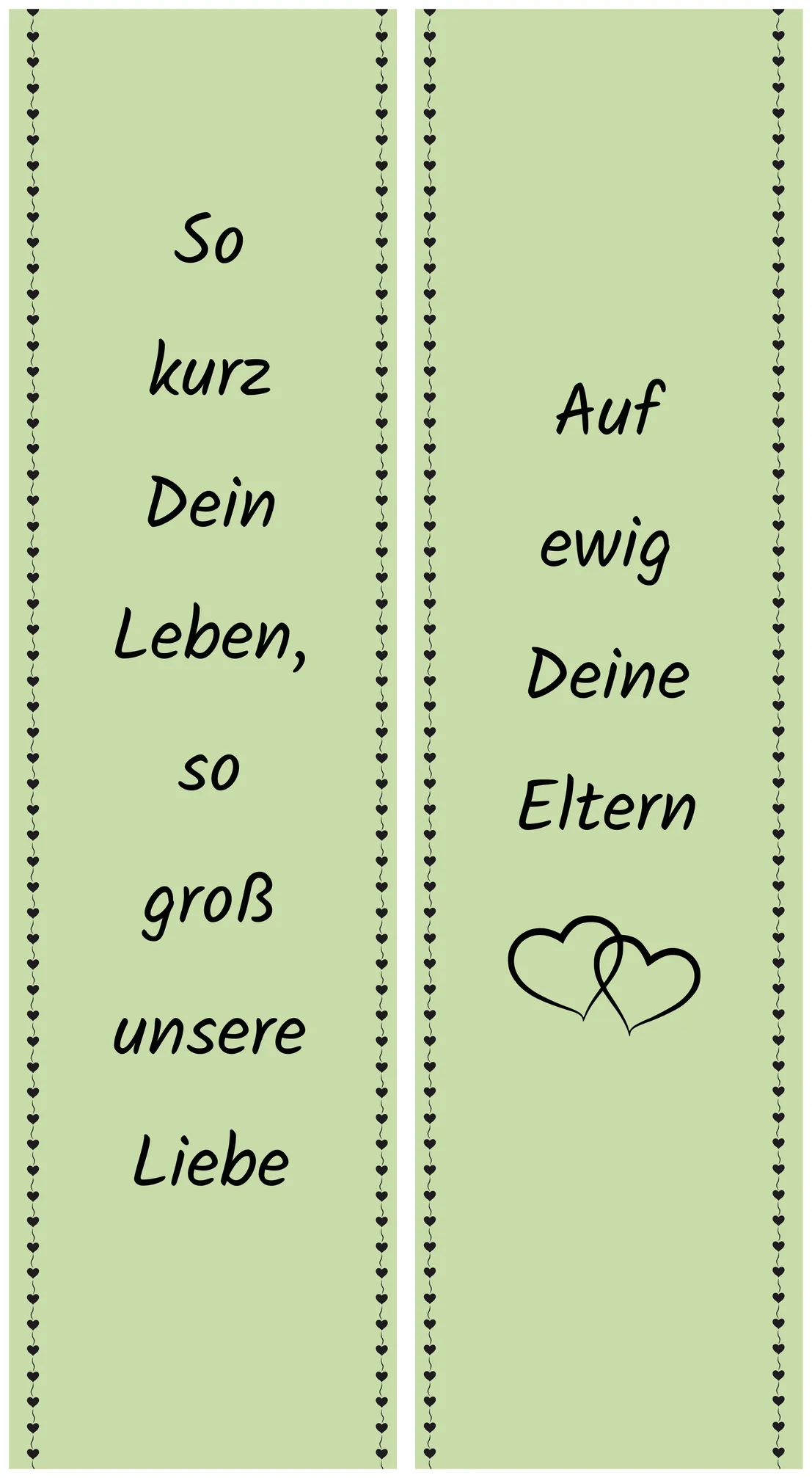 Unifarbene Trauerschleife lindgruen - Symbol für Wiedergeburt, Hoffnung und Neuanfang