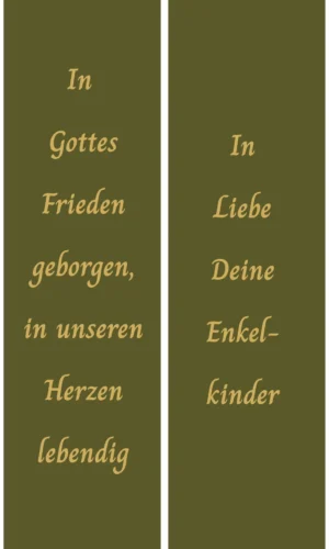 Unifarbene Kranzschleife olivgruen - Symbol für Frieden, Erd- und Naturverbundenheit