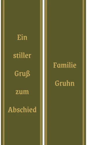 Unifarbene Grabschleife olivgruen - Symbol für Frieden, Erd- und Naturverbundenheit