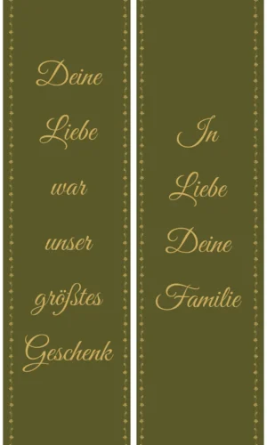 Unifarbene Kranzschleife olivgruen - Symbol für Frieden, Erd- und Naturverbundenheit