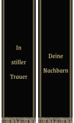 Unifarbene Grabschleife schwarz - Symbol für Verlust, Stille und Respekt